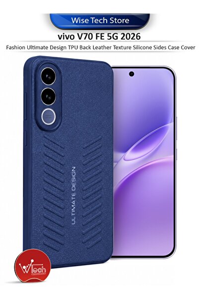 Wtech vivo V70 FE 5G 2026 Fashion Ultimate Design TPU Back Leather Texture Si...