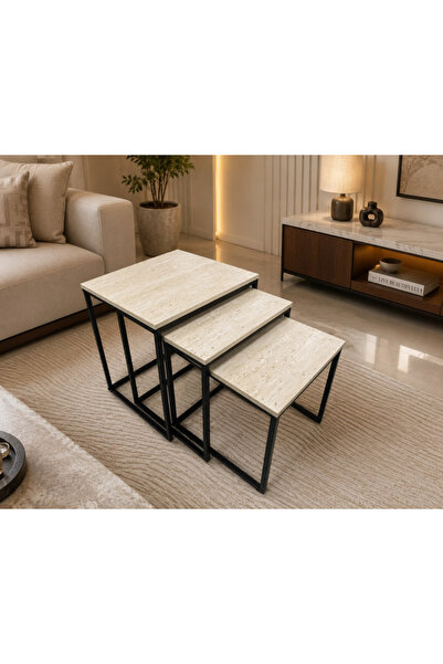 DEC59 Serving Table Set (3 Pieces) – Space-Saving Staggered Design
