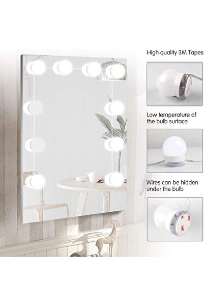 SCIENISH LED lights Beauty mirror three degrees lighting LED bulbs working el...