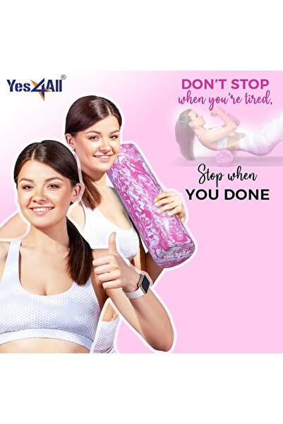 Yes4All بكرة رغوة EVA متوسطة الكثافة، بكرة يوغا دائرية للظهر للتمرين والتوازن