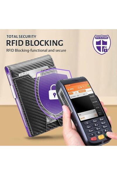 GSOIAX محفظة رجالية نحيفة مزودة بتقنية حجب RFID، محفظة ثنائية الطي للرجال، تص...