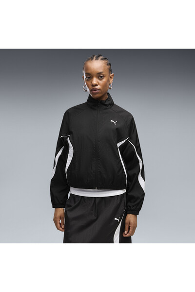 Puma Γυναικείο Αθλητικό Χαλαρό Υφαντό Μπουφάν