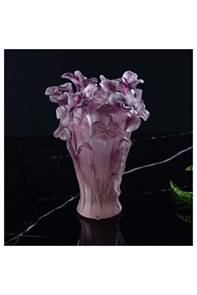 Generic Crystal Bakhoor Incense Burner Violet Poppy 20 CM