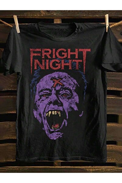 9JY تي شيرت برقبة دائرية وأكمام قصيرة مطبوع عليه Frontal Fright Night، قماش م...