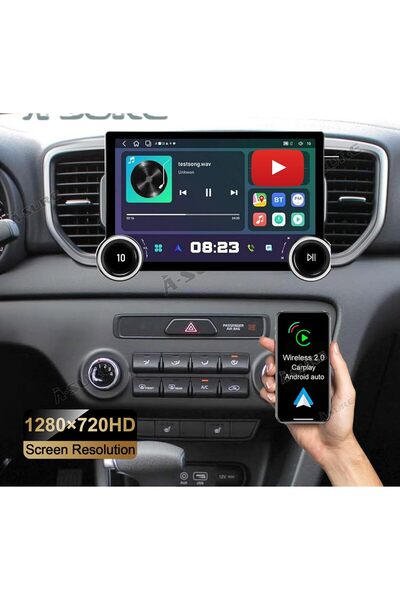 Carplayer شاشة أندرويد لسيارة كيا سبورتاج موديل 2016-2022 مع مقبضين مزدوجين، ...