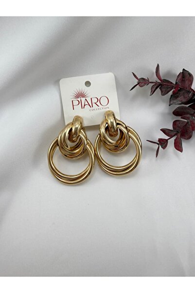 Piaro Collection أقراط ذهبية متعددة الحلقات بتصميم مميز