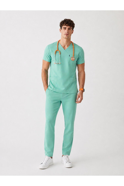 ÜÇAS UNIFORM FRESH MINT SCRUBS LUX LİKRA TAKIM DOKTOR HEMŞİRE FORMASI