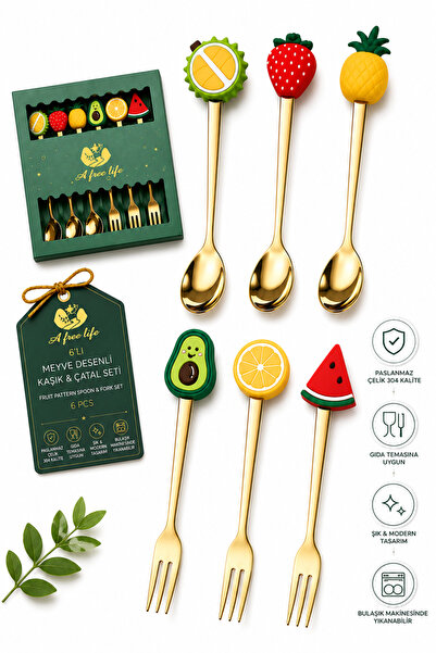 jojobebek Fruit Figured Premium Children's Witch Figured Stainless Steel Fork...