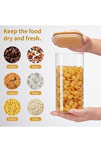SKY TOUCH SKY-TOUCH Glass Food Storage Jars Containers set 1.5L,with Airtight...