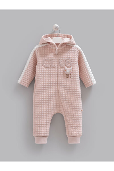 Caramell Baby Boy Jumpsuit Hooded Quilted Zippered Jumpsuit