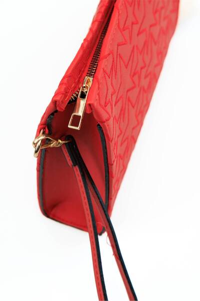 Shkup Women's Star Embroidered Portfolio Handbag Stylish Clutch Bag with Wrist Strap