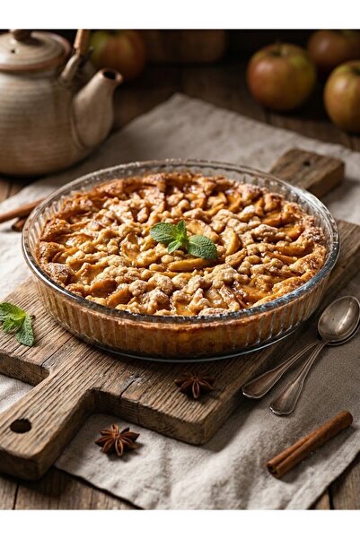 Borcam Tavă yena rotundă 26 cm – sticlă termorezistentă pentru pizza și tarte