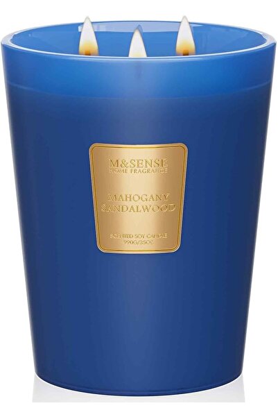 M&SENSE شمعة معطرة برائحة الأوكالبتوس وخشب الأرز، شموع طبيعية من شمع الصويا ب...