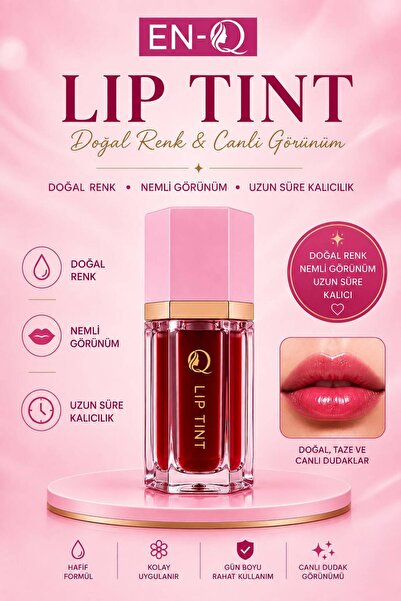 ENQ Lip Tint | Doğal Renk Veren Uzun Süre Kalıcı Dudak Tint’i | Hafif Yapı, C...