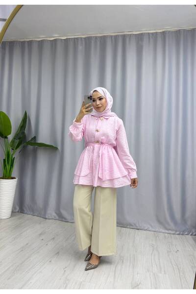 moda acar BEL KUŞAKLI AKSESUARLI TUNİK
