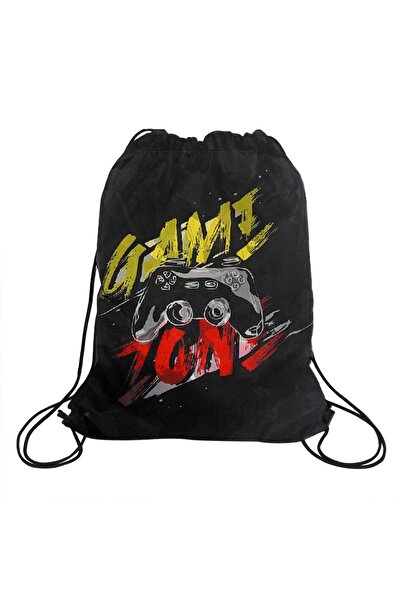 OEM Sac de gaming negru cu șnur 34x42 cm - Material sintetic negru