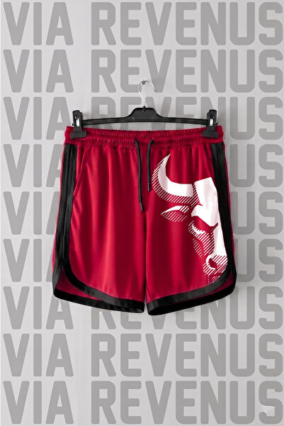 Vordevia Bull Printed Unisex Retro Varsity Sports Training Shorts