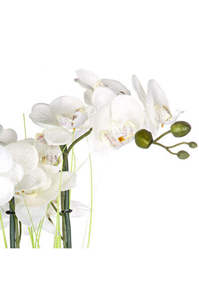 Atmosphera Orhidee artificială - Vază ceramică, Argintiu, H.53 cm