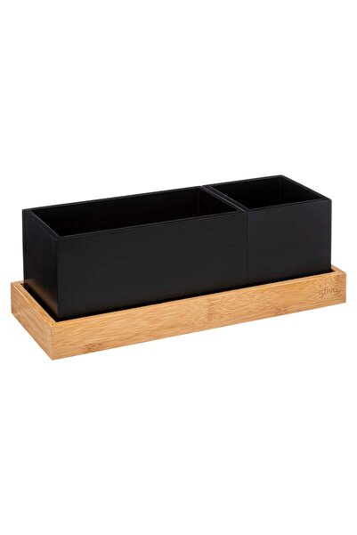 FİVE Organizator detașabil din bambus, Negru - Bava