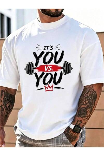 NOURAM 100% Cotton Its Vs You Gym Workout Motivation Fitness Street Hip-Hop S...