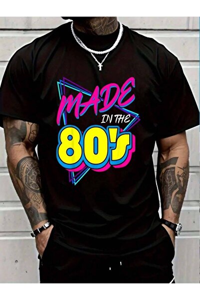 23ERVA 100% Cotton Made In The 80s 1980s Retro Nine Eighties Vintage Music T-...