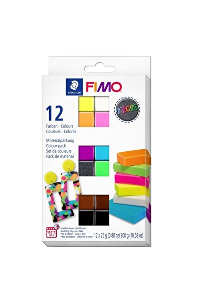 Staedtler Fımo 8013 C12-3 Set Modelleme Kili Effect Neon Renkler