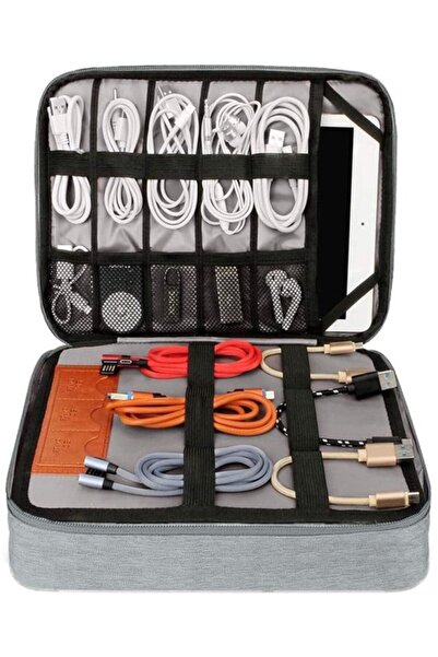 STARSTAR Cable Organizer - Travel Organizer - Waterproof - Gray - Cable Bag -...
