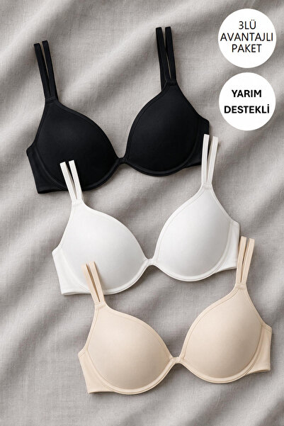 Nurteks Intimo Donna 901040 Stylish Bra with Side Support and Push-Up Feature...