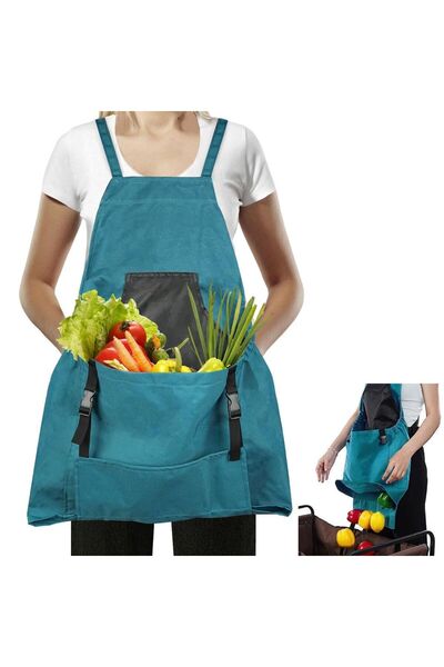 STARSTAR Waterproof gardening apron with quick-release pockets, adjustable cr...