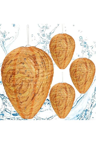 STARSTAR Four fake wasp nests, waterproof fabric fake wasps, hanging wasp nes...