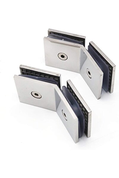 STARSTAR 2-Piece Stainless Steel Shower Enclosure Hinges and Glass Clips, Sui...