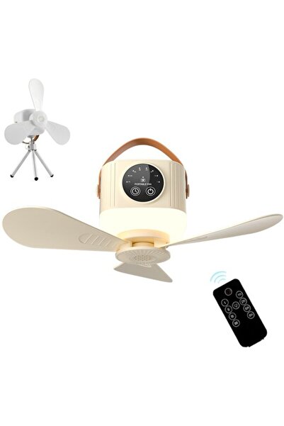 Morvena Picks Ventilator de camping cu iluminare și telecomandă, 4 setări de ...