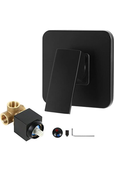 STARSTAR Matte Black Single-Function Square Shower Valve - Internal Thread Sh...