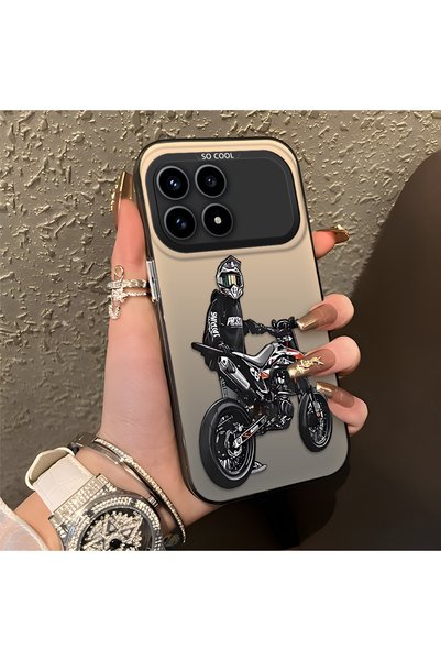 CHICASELUX Redmi K90 5g Compatible Motorcycle Rider Drawing with Helmet Print...