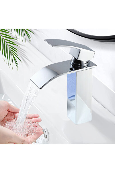 STARSTAR Chrome-plated brass single-handle basin faucet with hot and cold wat...