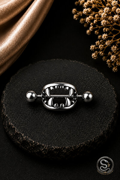 Sinsemilla Jewelry Gümüş Renk Vampir Dişi Figürlü Meme Ucu Piercing