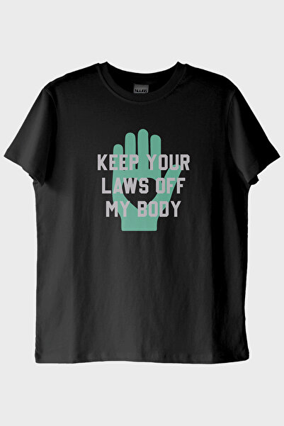 Generic Brand Keep Your Laws Off My Body Printed Design Black T-Shirt