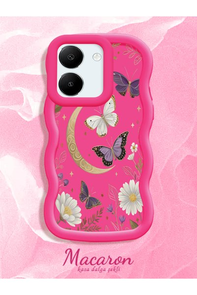 CHICASELUX Vivo Y27/Y27S Compatible Wavy Frame Moon Butterfly and Flower Patt...