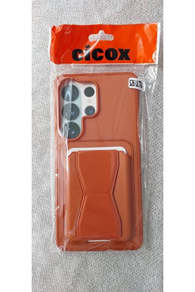 Case SAMSUNG GALAXY S26 ULTRA TURUNCU Deri Standlı Kılıf