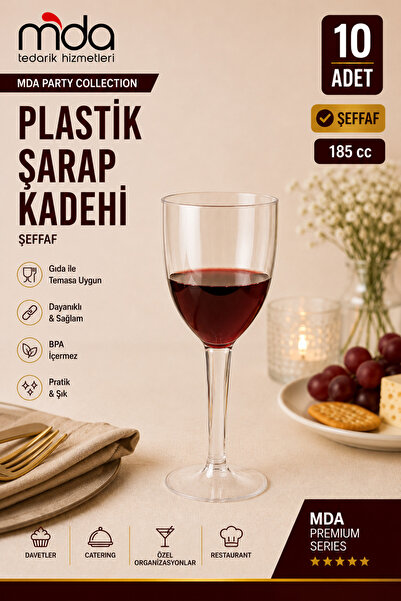 SMARTPACK Plastik Şarap Kadehi Şeffaf 10 adet