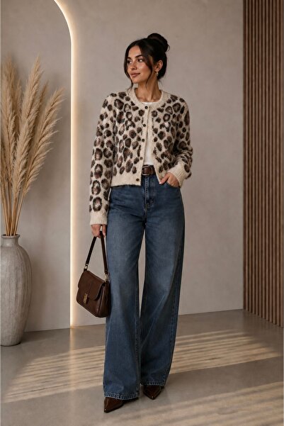 Vizon Collection Leopar Yumoş Hırka