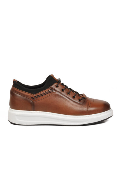 Voyager Men's Tan Genuine Leather Comfortable Casual Shoes Sneaker 4190 m