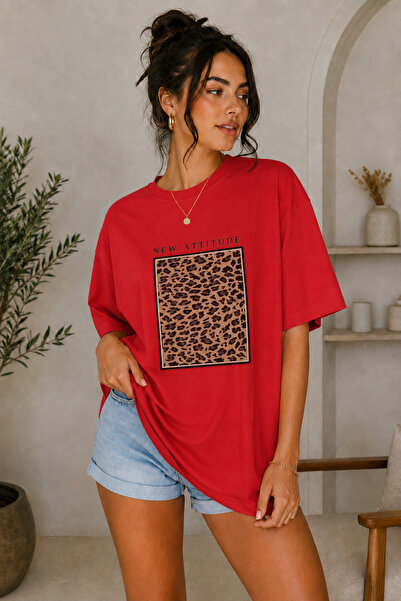 FECCY Tricou Premium New Attutite imprimat oversize pentru femei Tricou pentr...