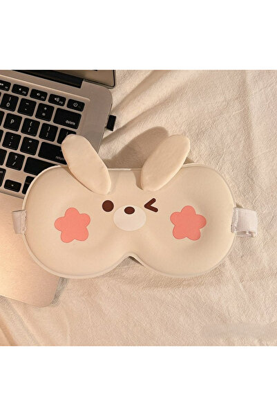 BABUN 3D Sevimli Köpek Tavşan Ayı Panda Göz Bandı Uyku Maskesi Yumuşak Peluş ...