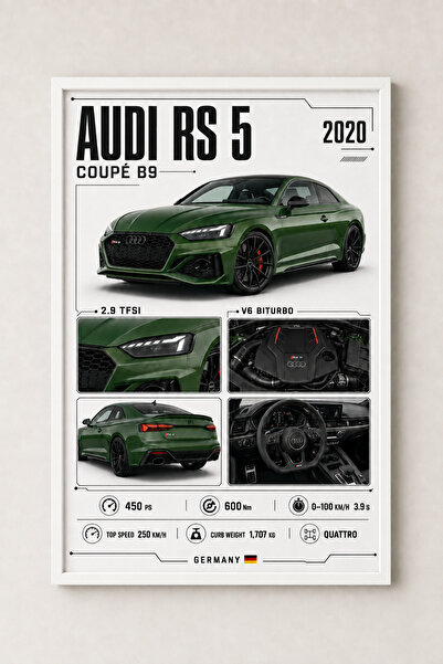 Miutic Print Studio Tablou decorativ auto Audi RS5 Coupé cu specificații tehn...