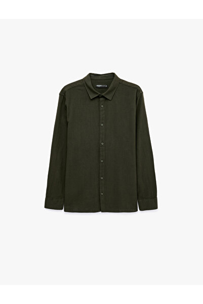 Koton Regular Fit Cotton Long Sleeve Classic Collar Shirt