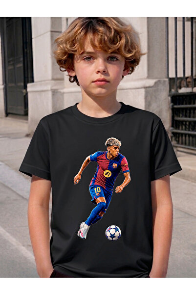 STİL-X Lamine Yamal Printed Crewneck Children's and Youth T-Shirt, Soft Textu...