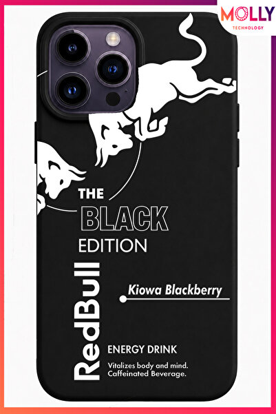 Molly iPhone 14 PRO MAX İçin Siyah The Black Edition Desenli İçi Kadife Silik...