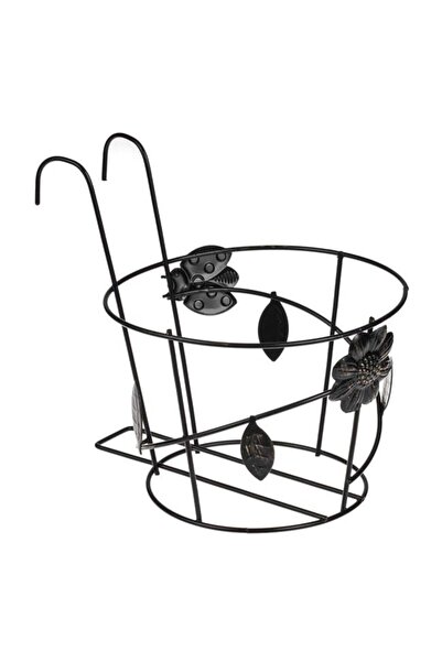 BAMI NETWORK Suport ghiveci suspendabil metalic negru Ø20.5x22.5cm balcon
