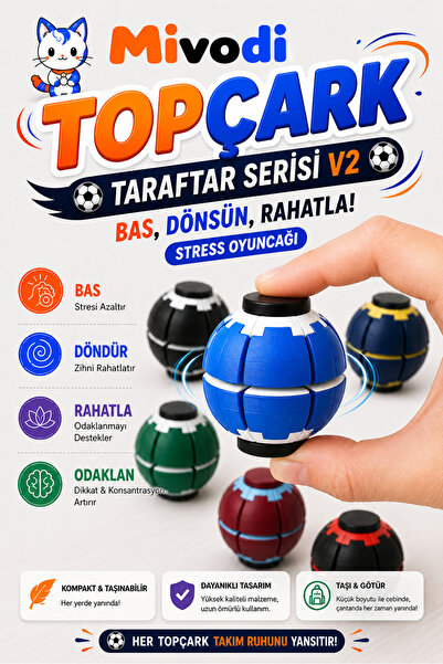 Mivodi Hobinin 3 Boyutlu Hali Topçark V2 — Bas, Dönsün, Rahatla! Stress Oyunc...